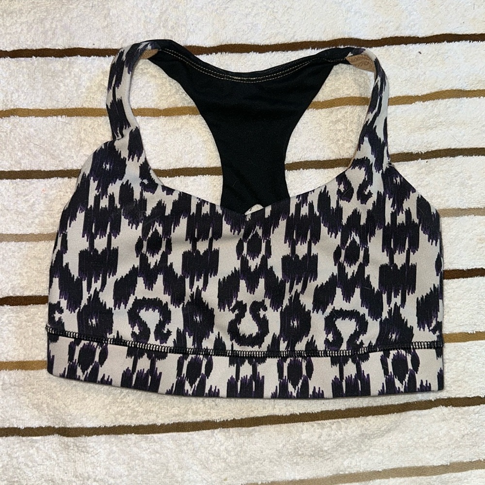VTG LULULEMON ABSTRACT LOGO PRINT SPORTS BRA